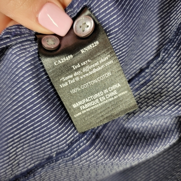 Ted Baker Endurance blue long sleeve button down shirt. 15.5. - Picture 14 of 14